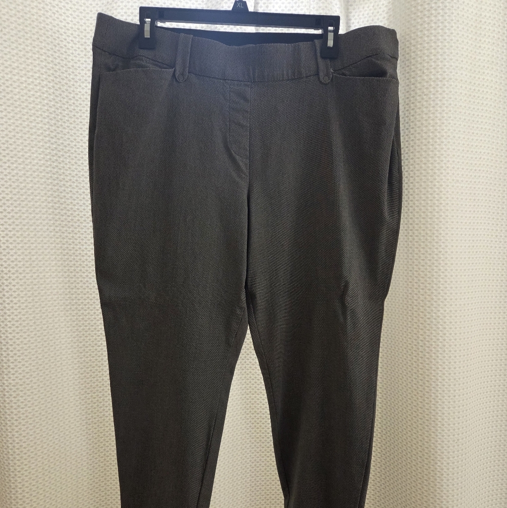 Maurices Women's Black Herringbone Dress Pants, Ankle/Crop, Size XL, Elastic Wai